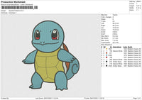 Squirtle Pokemon Embroidery File 6 size