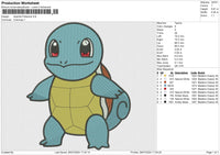 Squirtle Pokemon Embroidery File 6 size