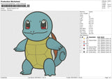 Squirtle Pokemon Embroidery File 6 size