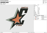 Star C Embroidery File 6 sizes