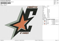 Star C Embroidery File 6 sizes