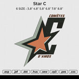 Star C Embroidery File 6 sizes