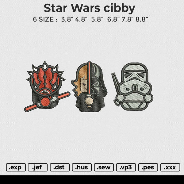 Star Wars Cibby Embroidery File 6 size