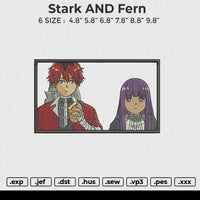 Stark AND Fern Embroidery File 6 size