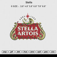 Stella Embroidery File 6 size