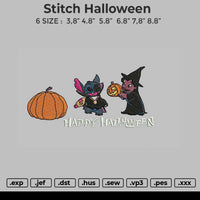 Stitch Halloween Embroidery File 4 size