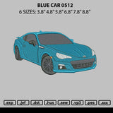 Blue Car 0512 Embroidery File 6 sizes