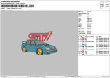 Blue Car Wrx Embroidery File 6 sizes