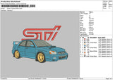 Blue Car Wrx Embroidery File 6 sizes