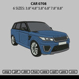 Car 0708 Embroidery File 6 sizes