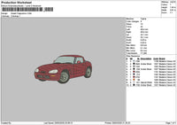 Red Car 2002a Embroidery File 6 sizes