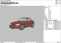 Red Car 2002a Embroidery File 6 sizes