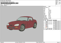 Red Car 2002a Embroidery File 6 sizes