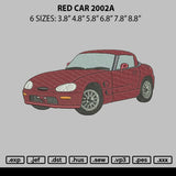 Red Car 2002a Embroidery File 6 sizes