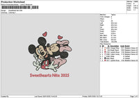 Mickey Kiss Embroidery File 6 sizes
