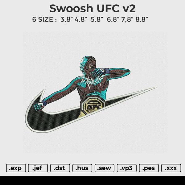 Swoosh UFC v2 Embroidery File 6 size