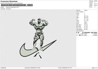 Swoosh Bodybuilding Embroidery File 6 size