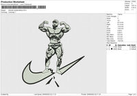 Swoosh Bodybuilding Embroidery File 6 size