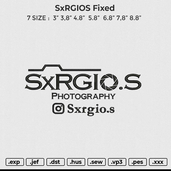 SxRGIOS Fixed Embroidery File 6 size