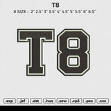 T8 Embroidery File 8 size
