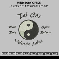 Mind body circle Embroidery File 6 size