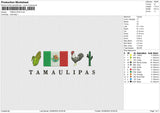 TAMAULIPAS Embroidery File 6 size