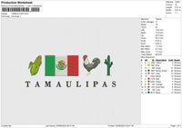 TAMAULIPAS Embroidery File 6 size