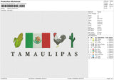 TAMAULIPAS Embroidery File 6 size