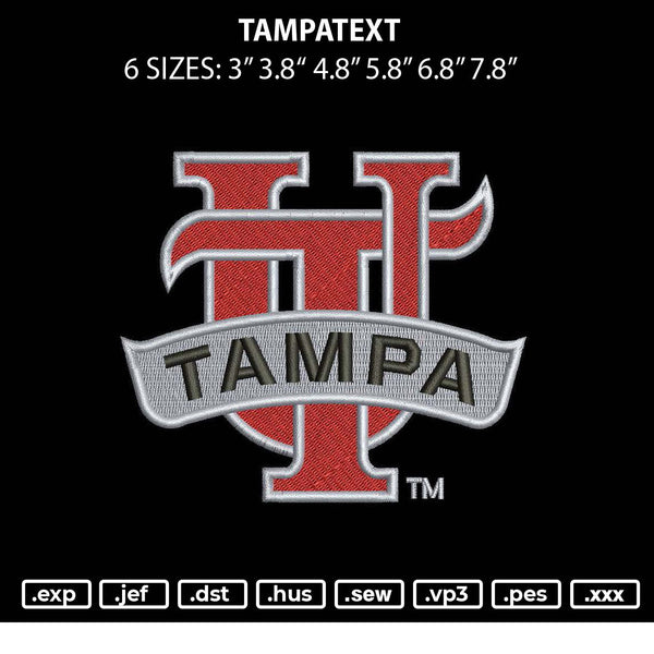 Tampatext Embroidery File 6 sizes