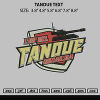 Tanduetext Embroidery File 6 sizes