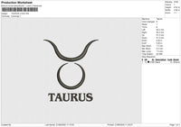TAURUS LOGO Embroidery File 6 size
