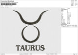 TAURUS LOGO Embroidery File 6 size