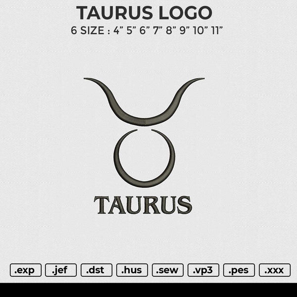 TAURUS LOGO Embroidery File 6 size