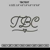 Tbctext Embroidery File 6 sizes