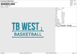 TB WEST Embroidery File 6 sizes