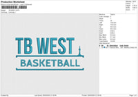 TB WEST Embroidery File 6 sizes