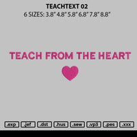 Teachtext 02 Embroidery File 6 sizes