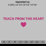 Teachtext 02 Embroidery File 6 sizes