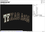 TEXAS A&m Embroidery File 6 size