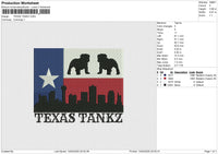 TEXAS TANKZ Embroidery File 6 size