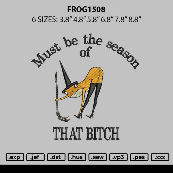 Frog1508 Embroidery File 6 sizes