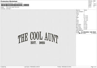 THE COOL AUNT 25 Embroidery File 6 sizes
