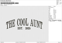 THE COOL AUNT 25 Embroidery File 6 sizes