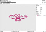 THE COOL AUNT 300125 Embroidery File 6 sizes
