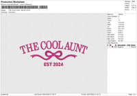 THE COOL AUNT 300125 Embroidery File 6 sizes