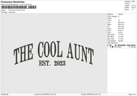 THE COOL AUNT Embroidery File 6 size