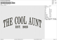 THE COOL AUNT Embroidery File 6 size