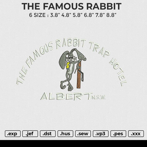 THE FAMOUS RABBIT Embroidery File 6 size