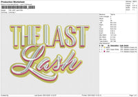 THE LAST Lash Embroidery File 6 size