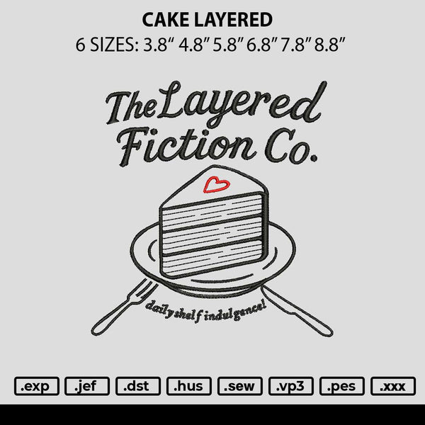 Cake Layered Embroidery File 6 sizes